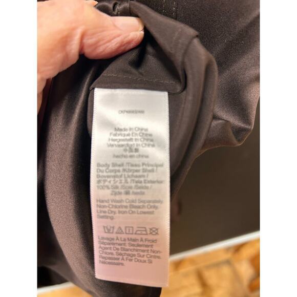 NWT J Crew100% Satin Brown Long Sleeve Blouse Button Down Pockets  Sz Small - Picture 13 of 13